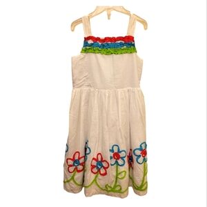 🥳HP! Rare Editions White Embroidered Ruffled Flower Summer Dress Size 6X
